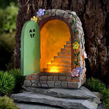Load image into Gallery viewer, Solar Powered Fairy Door Statue with LED Light