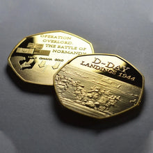 Load image into Gallery viewer, D-DAY LANDINGS 1944 24ct Gold Commemorative Coin