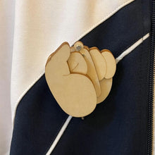 Load image into Gallery viewer, Funny Wooden Finger Brooch