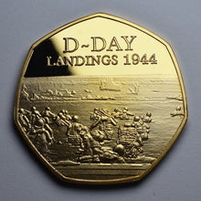 Load image into Gallery viewer, D-DAY LANDINGS 1944 24ct Gold Commemorative Coin
