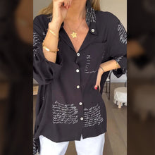 Load image into Gallery viewer, New Letter Print Fashion Lapel Shirt-Pre Sale