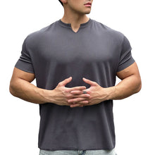 Load image into Gallery viewer, Men's V-Neck Short Sleeve Muscle Athletic Workout T-Shirts