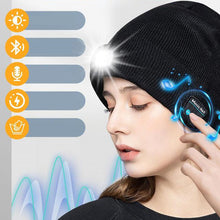 Load image into Gallery viewer, LED Bluetooth Beanie with Detachable Speakers
