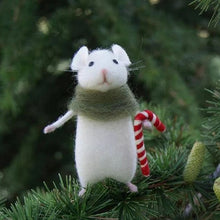 Load image into Gallery viewer, Felt Mouse and Pumpkin Ornament
