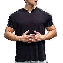 Load image into Gallery viewer, Men's V-Neck Short Sleeve Muscle Athletic Workout T-Shirts