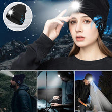 Load image into Gallery viewer, LED Bluetooth Beanie with Detachable Speakers