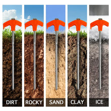 Load image into Gallery viewer, 8" Screw in Tent Stakes - Ground Anchors Screw in