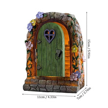 Load image into Gallery viewer, Solar Powered Fairy Door Statue with LED Light