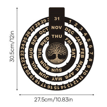 Load image into Gallery viewer, Wooden Rotating Circular Perpetual Calendar