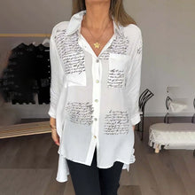 Load image into Gallery viewer, New Letter Print Fashion Lapel Shirt-Pre Sale