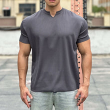 Load image into Gallery viewer, Men's V-Neck Short Sleeve Muscle Athletic Workout T-Shirts