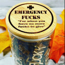 Load image into Gallery viewer, Emergency F**k jar- Funny Give a F**k jar