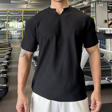 Load image into Gallery viewer, Men's V-Neck Short Sleeve Muscle Athletic Workout T-Shirts