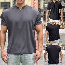 Load image into Gallery viewer, Men's V-Neck Short Sleeve Muscle Athletic Workout T-Shirts