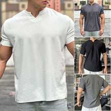 Load image into Gallery viewer, Men's V-Neck Short Sleeve Muscle Athletic Workout T-Shirts