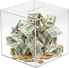 Load image into Gallery viewer, Unopenable Transparent Acrylic Piggy Bank