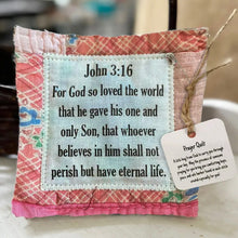 Load image into Gallery viewer, Prayer Quilt with cross inside