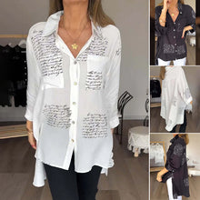 Load image into Gallery viewer, New Letter Print Fashion Lapel Shirt-Pre Sale