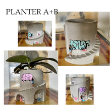 Load image into Gallery viewer, Handmade Street Art Graffiti Concrete Planter