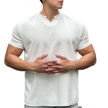 Load image into Gallery viewer, Men's V-Neck Short Sleeve Muscle Athletic Workout T-Shirts