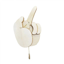 Load image into Gallery viewer, Funny Wooden Finger Brooch
