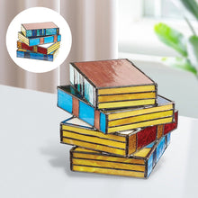 Load image into Gallery viewer, Stained Glass Stacked Books Lamp