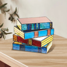 Load image into Gallery viewer, Stained Glass Stacked Books Lamp