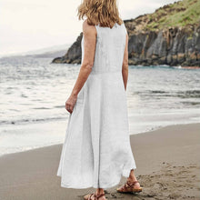 Load image into Gallery viewer, Women's Sleeveless Cotton And Linen Dress