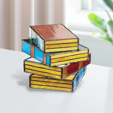 Load image into Gallery viewer, Stained Glass Stacked Books Lamp