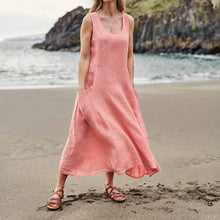 Load image into Gallery viewer, Women's Sleeveless Cotton And Linen Dress