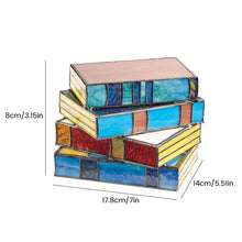 Load image into Gallery viewer, Stained Glass Stacked Books Lamp