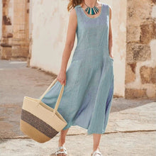 Load image into Gallery viewer, Women's Sleeveless Cotton And Linen Dress