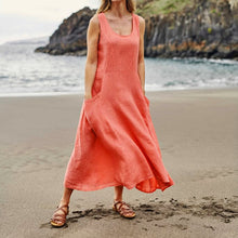Load image into Gallery viewer, Women's Sleeveless Cotton And Linen Dress