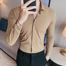 Load image into Gallery viewer, Men's Solid Color Business Stretch Shirt
