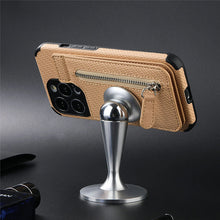 Load image into Gallery viewer, Magnetic Zipper Wallet Cover With Credit Card Holder