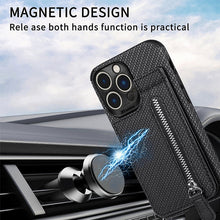 Load image into Gallery viewer, Magnetic Zipper Wallet Cover With Credit Card Holder