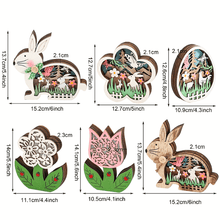 Load image into Gallery viewer, Wooden Easter Decoration with LED Light