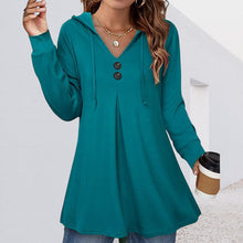 Load image into Gallery viewer, Women's Button Hooded Sweatshirt