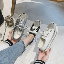 Load image into Gallery viewer, ✨💎DIAMOND SILVER LEATHER SNEAKERS💎✨