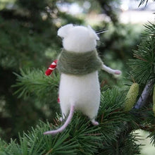 Load image into Gallery viewer, Felt Mouse and Pumpkin Ornament