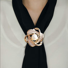 Load image into Gallery viewer, Rhinestone Scarf Ring Buckle Clip