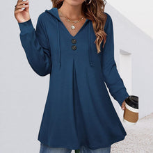 Load image into Gallery viewer, Women's Button Hooded Sweatshirt
