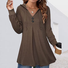 Load image into Gallery viewer, Women's Button Hooded Sweatshirt