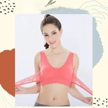 Load image into Gallery viewer, Wireless Front Cross Buckle Lace Lift Bra