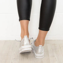 Load image into Gallery viewer, ✨💎DIAMOND SILVER LEATHER SNEAKERS💎✨