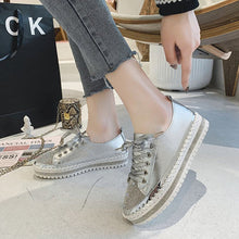 Load image into Gallery viewer, ✨💎DIAMOND SILVER LEATHER SNEAKERS💎✨
