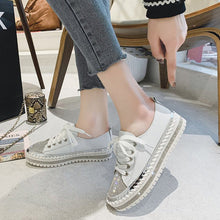 Load image into Gallery viewer, ✨💎DIAMOND SILVER LEATHER SNEAKERS💎✨