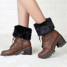 Load image into Gallery viewer, Women Fur Trim Boot Cuff Toppers Cover Leg Warmers