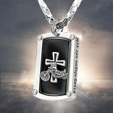 Load image into Gallery viewer, Motorcycle cross pendant necklace