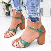 Load image into Gallery viewer, Women's splicing sandals with high heels
